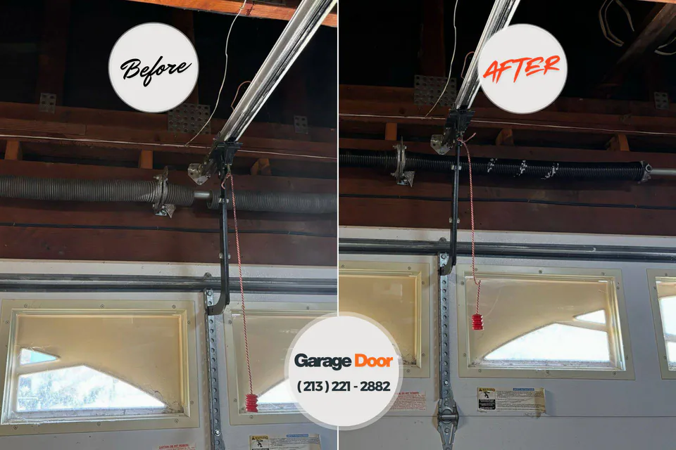 Before and after: garage door repair Port Wentworth, GA
